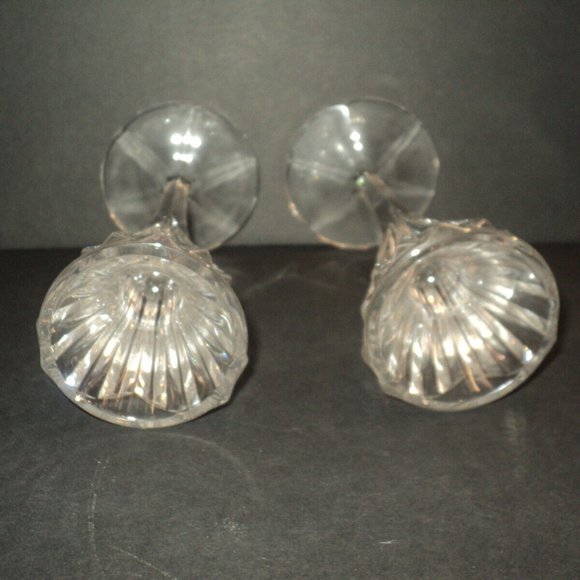 Vintage Set of 2 Lenox Oracle Crystal Taper Candlestick Holders 7" High Germany - Picture 3 of 4